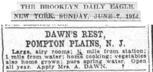 Dawn's Rest ad (1914)